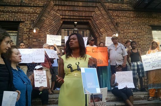 Assemblywoman Rodneyse Bichotte condemns what she calls "a conspiracy" by the departments of Housing Preservation and Development and Buildings to benefit landlords.